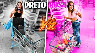 BUYING SCHOOL MATERIAL BY THE COLOR BLACK VS PINK - MILLENA E MANU MAIA