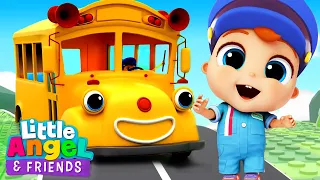 Wheels On The Bus | Baby Drives the Bus! | Little Angel And Friends Kid Songs