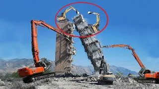 World Dangerous Fastest Building Demolition Skills, Heavy Excavator Equipment Machines Operator mp4
