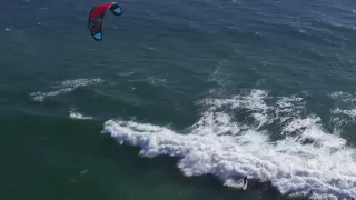 Slaying the Wave Dragon!  Kitesurfing from above