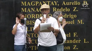 Martial law survivors take oath to fight tyranny under another Marcos presidency