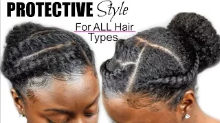 Quick & Easy PROTECTIVE Style For ALL Hair Types