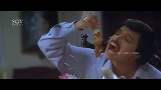 S Narayan Eating Fish With Chaya Singh Family | Comedy Scene of Balagalittu Olage Baa Kannada Movie