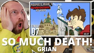 SO MUCH DEATH! Grian Did I Survive 100 Hours In Minecraft Hardcore? (REACTION!)