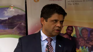 Fijian Attorney General Announces FEA bonus payout at the FEA office in Suva