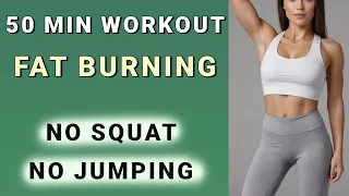 50 min Knee Friendly FAT BURNING WORKOUT🔥 All Standing No Squat No Jumping (30 exercises)