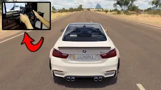 Forza Horizon 3 Driving Like A BOSS (Steering Wheel) BMW M4 COUPE W/ HUD Gameplay