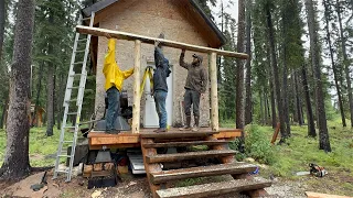 Cabin trip Pt.1 Metal Roofing Install on our Old Alaskan Cabin