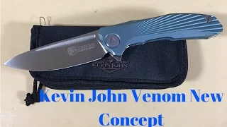 Kevin John Venom New Concept knife titanium framelock flipper S35VN blade anodized green scales