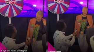 Wedding bells! The shock moment a man genuinely PROPOSES to Jackie 'O' Henderson in the radio studio