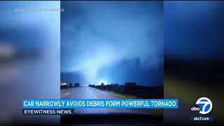 Huge chunk of flying debris from Oklahoma tornado nearly hits storm chasers