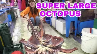 LARGEST OCTOPUS MUKBANG, COOK ON THE SPOT OF SEAFOOD MARKET