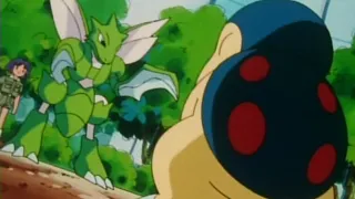 Pokemon Johto Journeys - Gym battle - Bugsy/Scyther vs Ash/pikachu/cyndaquil