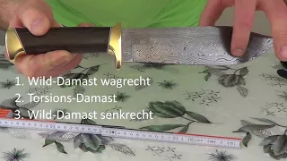 Unikat Bowie Messer aus Hand-geschmiedetem  Damast-Stahl