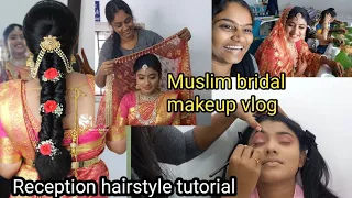 Muslim bridal makeup vlog | reception hairstyle tutorial | engament hairstyle | tamil