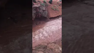 Flash flood near Antelope Canyon