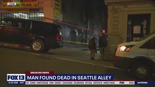 Man dies in Seattle alley; homicide investigation underway.
