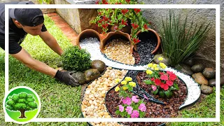 Creative flower bed and stones to decorate your garden / Garden ideas