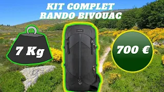 Kit Complet ultra-léger Rando Bivouac à 7 Kg pour 700 € / Compostelle