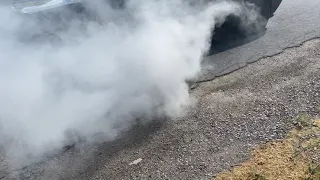 My first burnout in my manual 5.7L hemi challenger