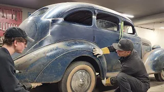 Fabricating bubble-style fender skirts for the 1936 Hudson Terraplane