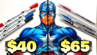 $40 vs $65 WATER MARKER Art | Cheap vs Expensive!! Which is WORTH IT..? | Captain America