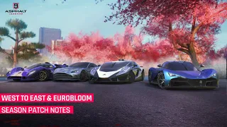 Asphalt 9 West To East & Eurobloom season cars and patch notes