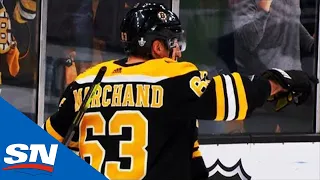 David Pastrnak Makes Great Pass To Brad Marchand For Beautiful Goal