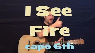 I See Fire (Ed Sheeran) Easy Strum Fingerstyle Guitar Lesson How to Play Tutorial