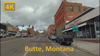 Driving in Downtown Butte, Montana - 4K60fps