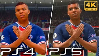 FIFA 21 next gen vs old gen - PS5 vs PS4 - Graphics, Player Animation, Gameplay Comparison! (4k)