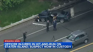 Suspect in custody after NYPD officer hurt in crash