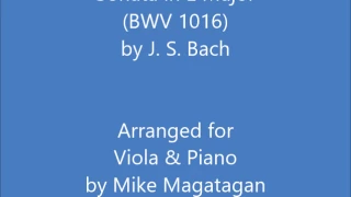 Sonata in E Major (BWV 1016) for Viola & Piano