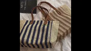 Beach Straw Bag with Woven Belt Basket Holiday Picnic Shooting Summer Bags