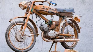 Restoration 46 Year Old Rusty Motorcycle. 30 Years Outdoors