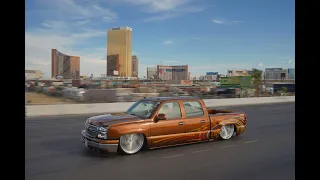 BODY DROPPED SILVERADO CRUISING LAS VEGAS!!! (4K CINEMATIC VIDEO)