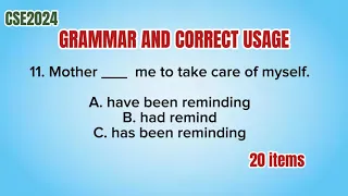 CIVIL SERVICE EXAM REVIEWER 2024|GRAMMAR AND CORRECT USAGE|VERBAL ABILITY|