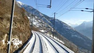 ★ 1x🎥 🇨🇭Lötschberg alpine crossing cab ride from Basel to Brig (through Switzerland) [01.2019]