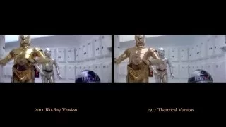 Star Wars Opening Scene  - Side by Side Comparison between 1977 Theatrical Version and 2011 Blu Ray