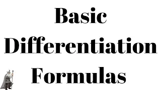 Basic Differentiation Formulas for Calculus 1