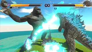 Godzilla VS. Kong with healthbars Mortal kombat style! - Animal Revolt Battle Simulator