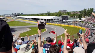 Fan Reactions of Vettel Taking Pole from Grandstand 11 - Canadian Grand Prix 2019