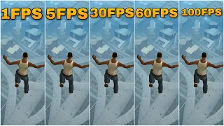 GTA SAN ANDREAS 1FPS VS 5FPS VS 30FPS VS 60FPS VS 100FPS