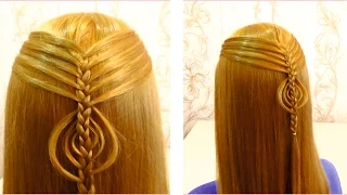 Простая прическа в школу на длинные и средние волосы.Easy school hairstyle