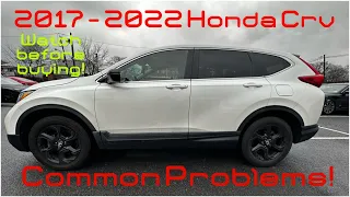 2017 - 2022 Honda CRV problems