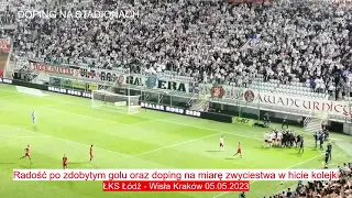 "Radość po zdobytym golu oraz doping na miarę zwycięstwa w hicie kolejki" - ŁKS Łódź - Wisła Kraków