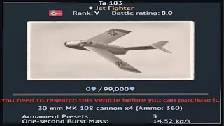 Ta-183 is actually in War Thunder