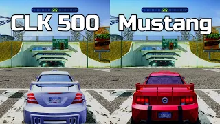 NFS Most Wanted: Mercedes CLK 500 vs Ford Mustang GT - Drag Race