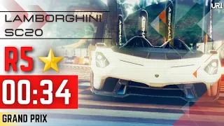 Asphalt 9 | LAMBORGHINI SC20 Grand Prix | Round 5 with 1⭐️ | Manual lap- 00:34 by URI™ | GOD