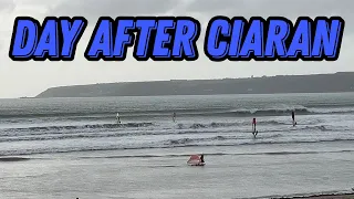 SideCrossOff Windsurfing Cornwall Marazion - the day after Storm Ciaran